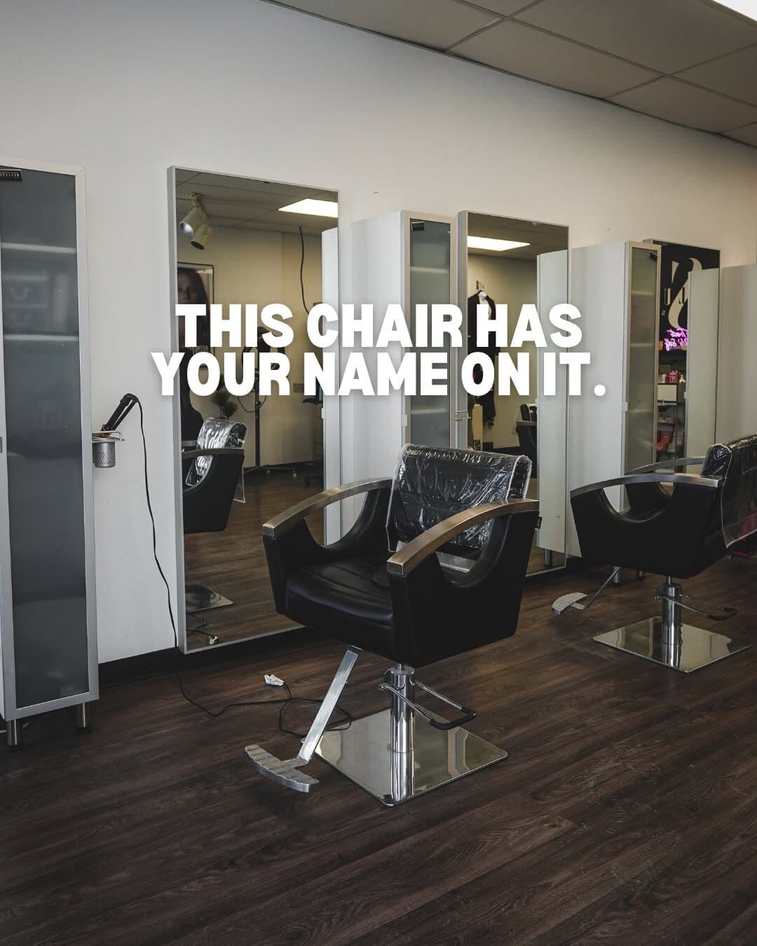 A styling chair at Stylush Salon